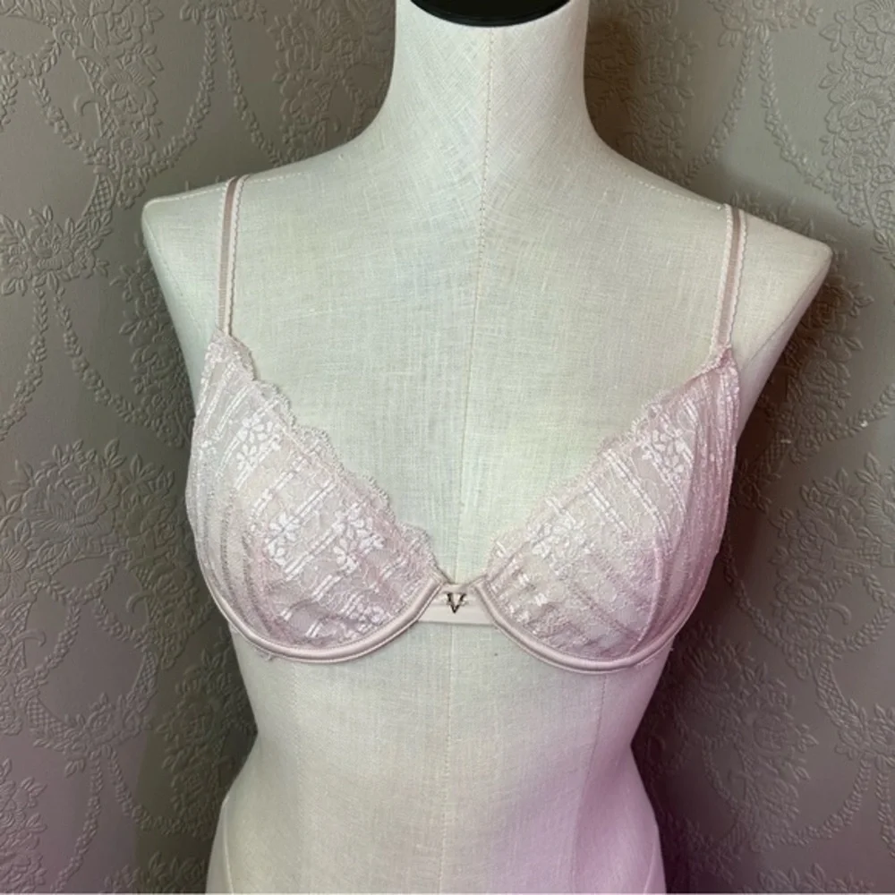 Elegant Pink Lace Bra Victoria’s Secret online Demi under underwire 36B